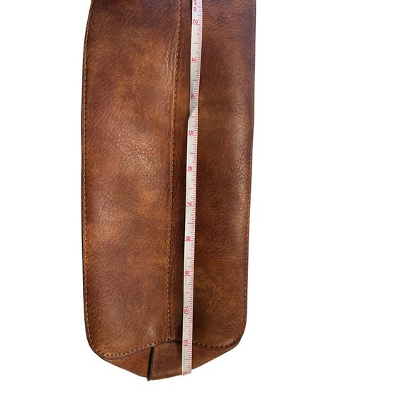 Caitina Brown Faux Leather Shoulder Bag Vintage Style Vegan Crossbody Purs - Picture 7 of 8